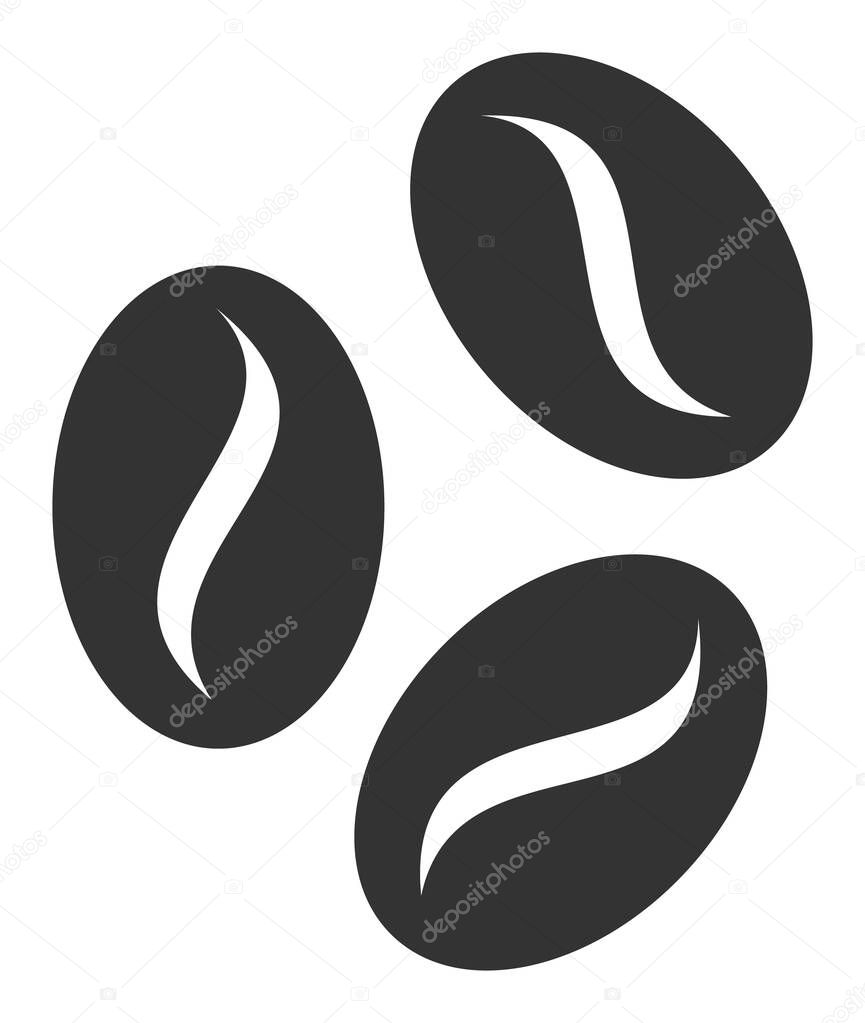 Flat Vector Coffee Beans Icon