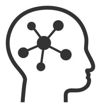 Düz Vektör Baş Beyin Simgesi