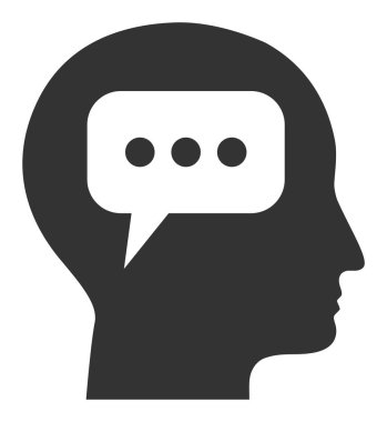 Düz Vektör Baş Fikir Simgesi