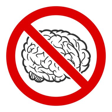 Düz Vektör Beyin Simgesi Yok