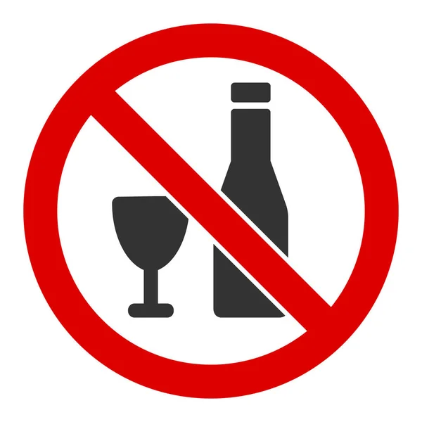 Flat Vector No Alcohol Icon — 스톡 벡터