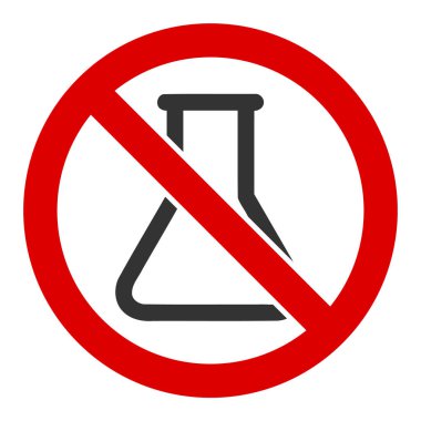 Düz Vektör Kimya Yok Simgesi