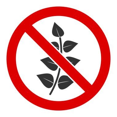 Düz Vektör No Flora Bitki Simgesi