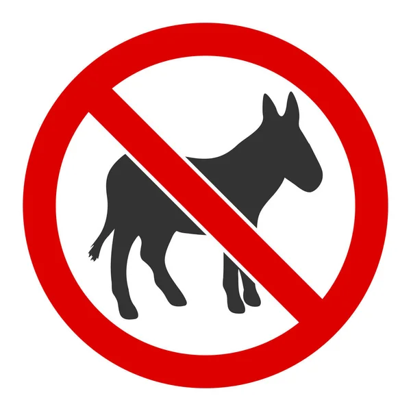 Vecteur plat Non Icône d'âne — Image vectorielle