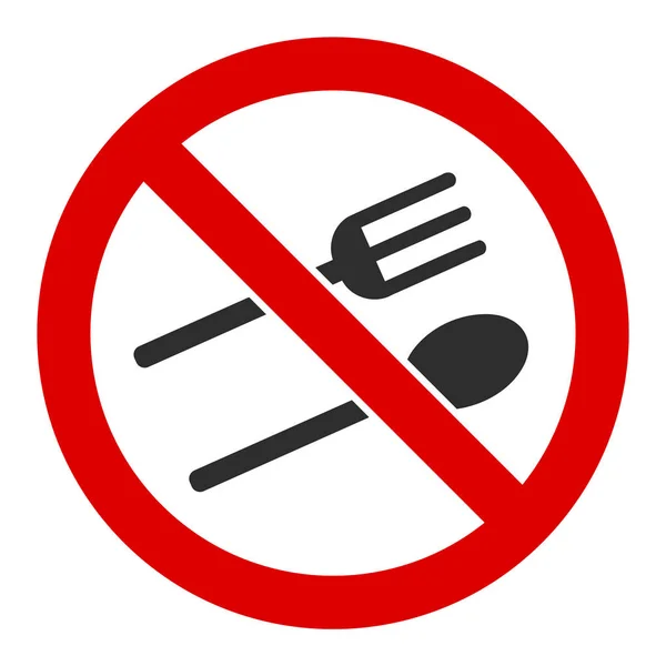 Flat Vector No Eating Icon — 스톡 벡터