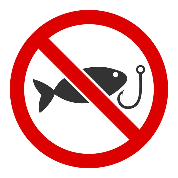 Vector plano No Icono de pesca — Vector de stock