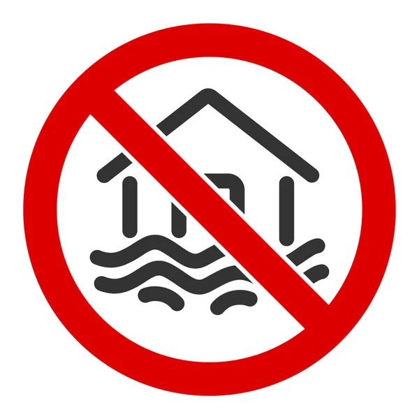 Flat Vector No Flood Disaster Icon — Stockový vektor