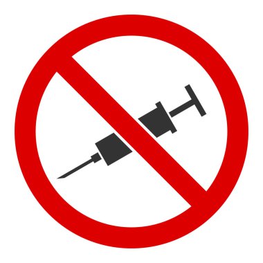 Düz Vektör Enjeksiyon Yok Simgesi