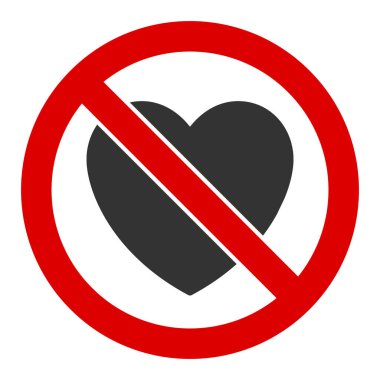 Düz Vektör Sevgi Yok Simgesi