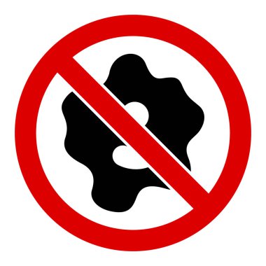 Düz Vektör Mikrop Yok Simgesi