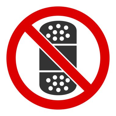 Düz Vektör Yama Yok Simgesi