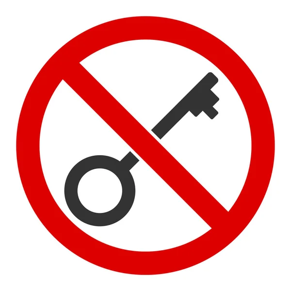 Flat Vector No Key Icon — 스톡 벡터