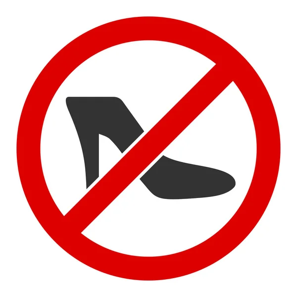 Vector plano No Lady Shoe Icono — Archivo Imágenes Vectoriales