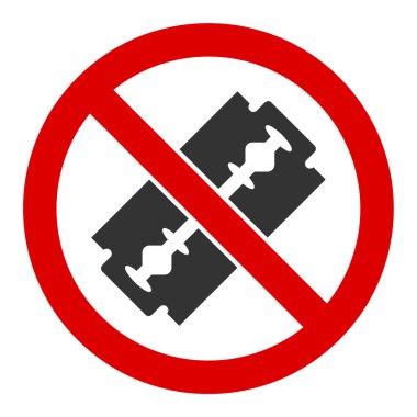 Düz Vektör Jilet Yok Simgesi