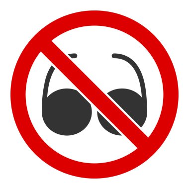 Düz Vektör Gözlük Simgesi Yok