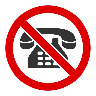 Düz Vektör Telefon Yok Simgesi
