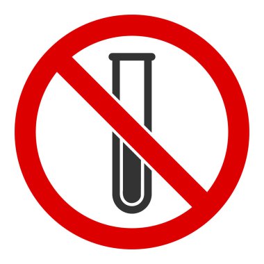 Düz Vektör Test Tüpü Yok Simgesi