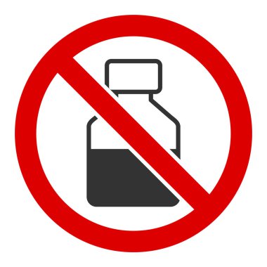 Düz Vektör No Vial Simgesi