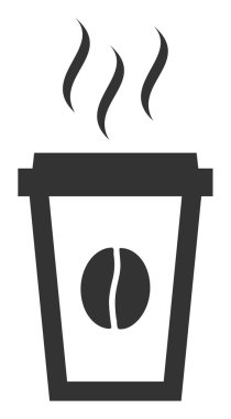 Düz Vektör Kağıt Kahve Kupası Simgesi