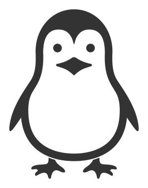 Düz Vektör Penguen Simgesi