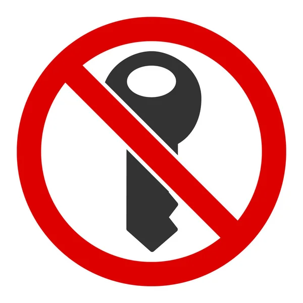 Vecteur plat aucune icône de clé secrète — Image vectorielle