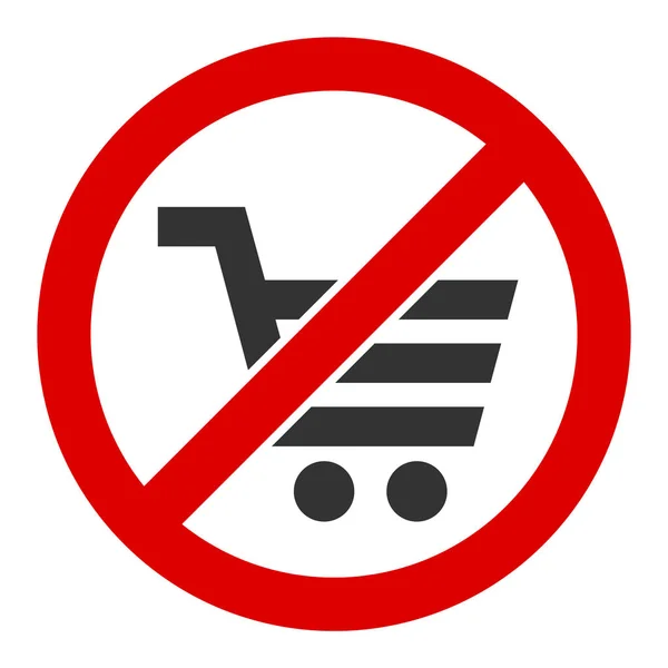 Flad vektor ingen shopping ikon – Stock-vektor