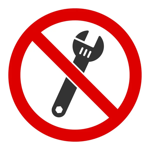 Flat Vector No Spanner Icon — 스톡 벡터