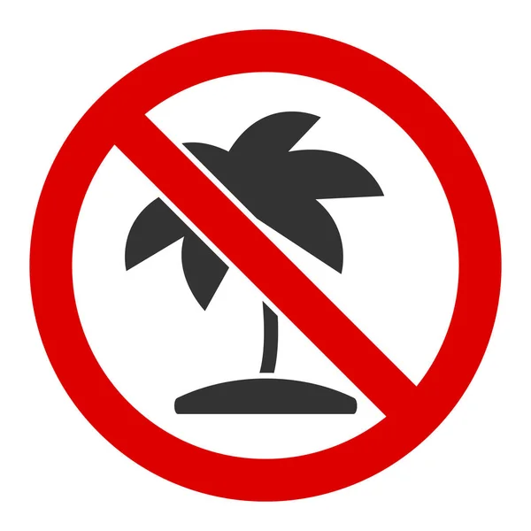 Vettore piatto No Tropic Palm Icon — Vettoriale Stock