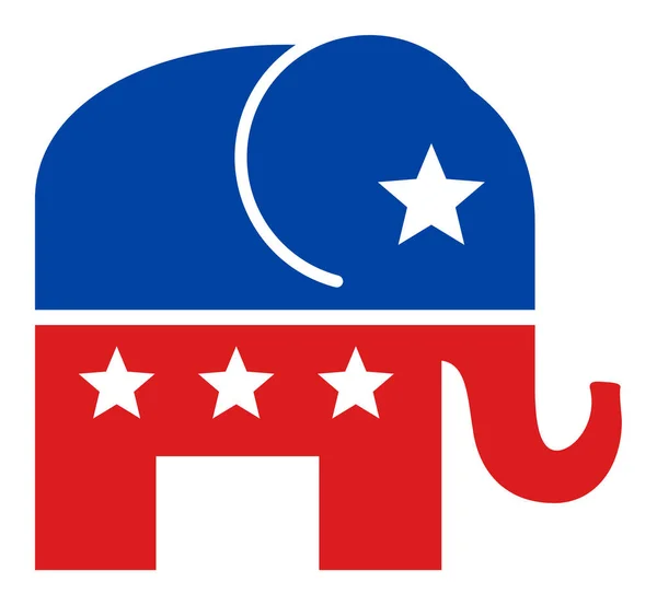 Flat Vector Republican Elephant Icon — Stock Vector