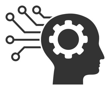 Düz Raster Yapay Zihin Simgesi