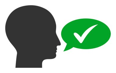 Düz Vektör Evet De Simge