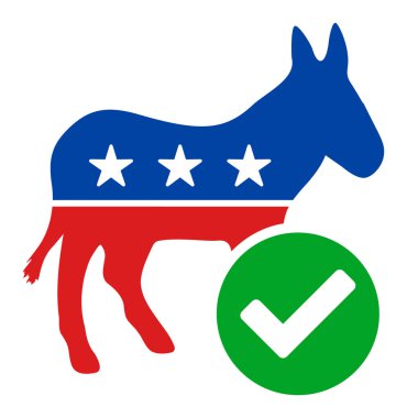 Flat Vector Vote Democrat Donkey Icon clipart