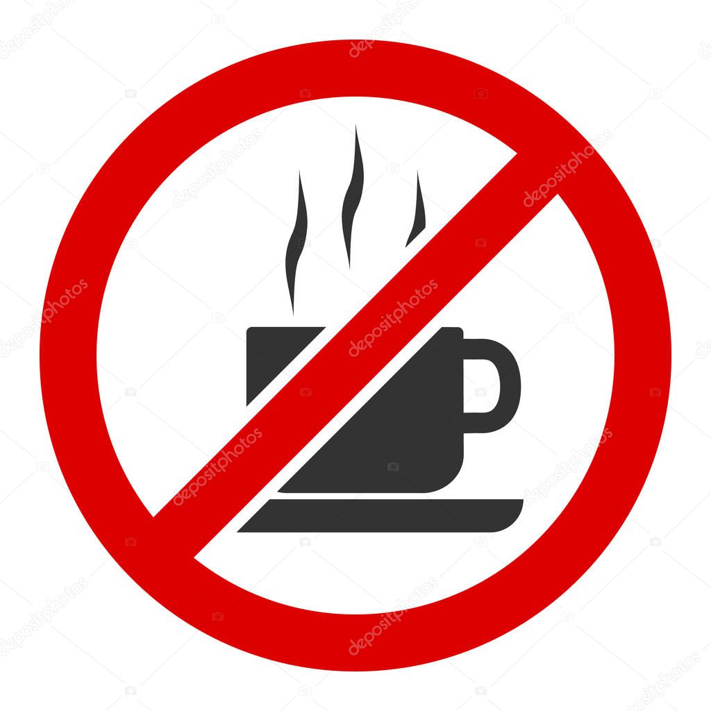 Flat Vector Stop Coffee Icon