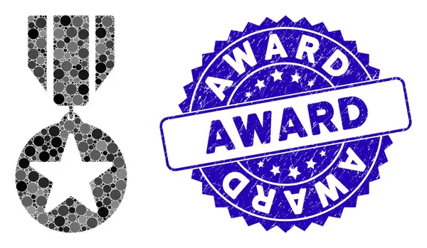 Mosaic Award Icon with Grunge Award Stamp — стоковий вектор