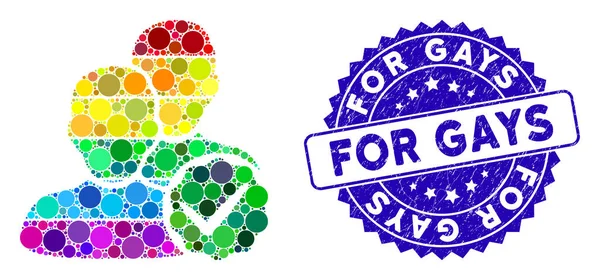 Collage per gay icona con angoscia per gay sigillo — Vettoriale Stock
