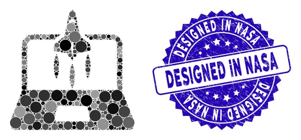 Collage Business Startup Ikon med texturerad design i Nasa Seal — Stock vektor