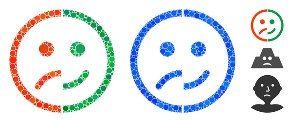 Icona di composizione di emozione bipolare dei punti rotondi — Vettoriale Stock