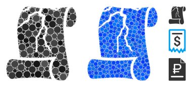 Yozlaşmış Hukuk Belgesi Kompozisyon Yuvarlak Noktalar Simgesi