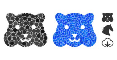 Çember Noktaların Hamster Baş Mozaik Simgesi