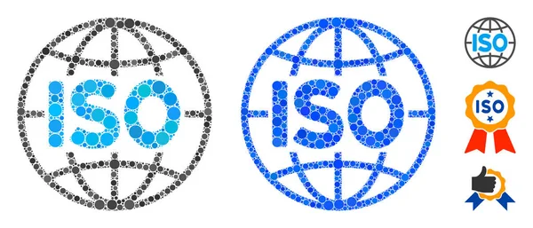 Иконка кругов по составу стандартов ИСО — стоковый вектор