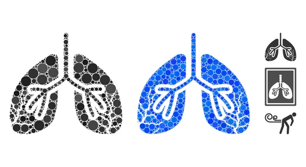 Icona di composizione del cancro polmonare degli oggetti sferici — Vettoriale Stock