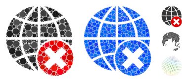 Küresel Küresel Ögelerin Mozaik Simgesini Durdur