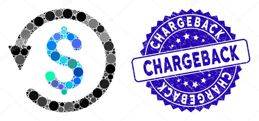 Mosaic Chargeback Icon with Distress Chargeback Stamp