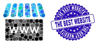 En İyi Web Sitesi Mühürlü Mozaik Web Mağazası Simgesi