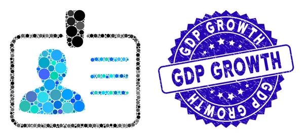 Colaj insigna Icon cu Grunge PIB ștampilă de creștere — Vector de stoc