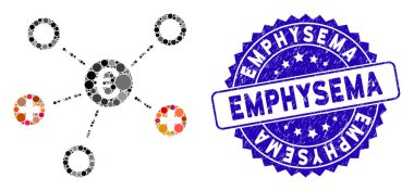 Kolaj Euro Tıbbi Bağlantı Simgesi Dokulu Amfizem Damgasıyla