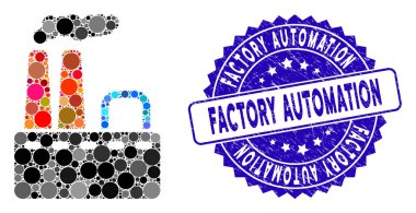 Çizilmiş Fabrika Otomatik Damgalı Mozaik Fabrikası Simgesi