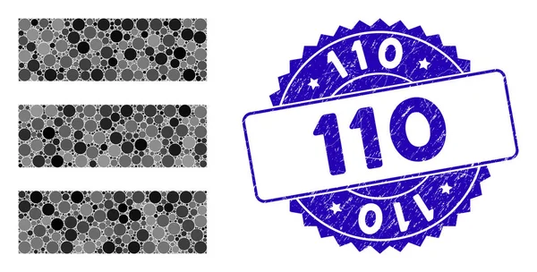 Ikona bazy danych mozaiki z rysunkiem 110 pieczęci — Wektor stockowy