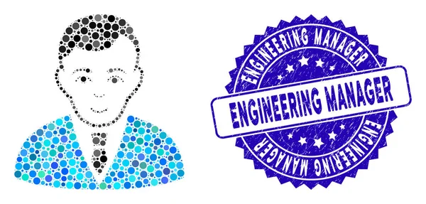 Εικονίδιο διαχειριστή μωσαϊκού με το λογότυπο του διευθυντή εφαρμοσμένης μηχανικής — Διανυσματικό Αρχείο