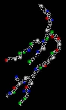 Flaş Noktalı Parlak Ağ 2D Yıldırımı